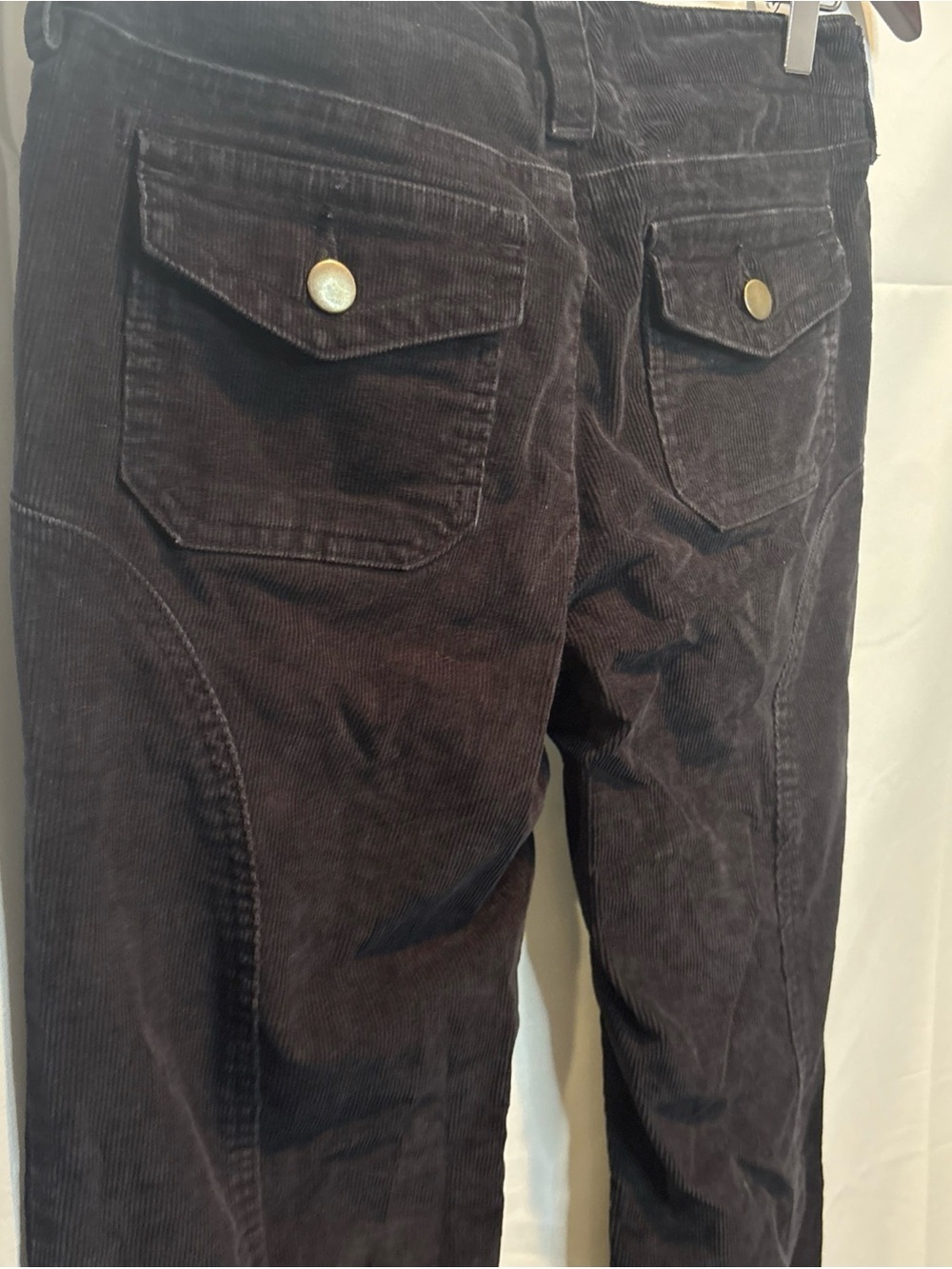 LONDONJEAN Black Corduroy low rise Boot cut The Christie Fit 2 short - Picture 7 of 10